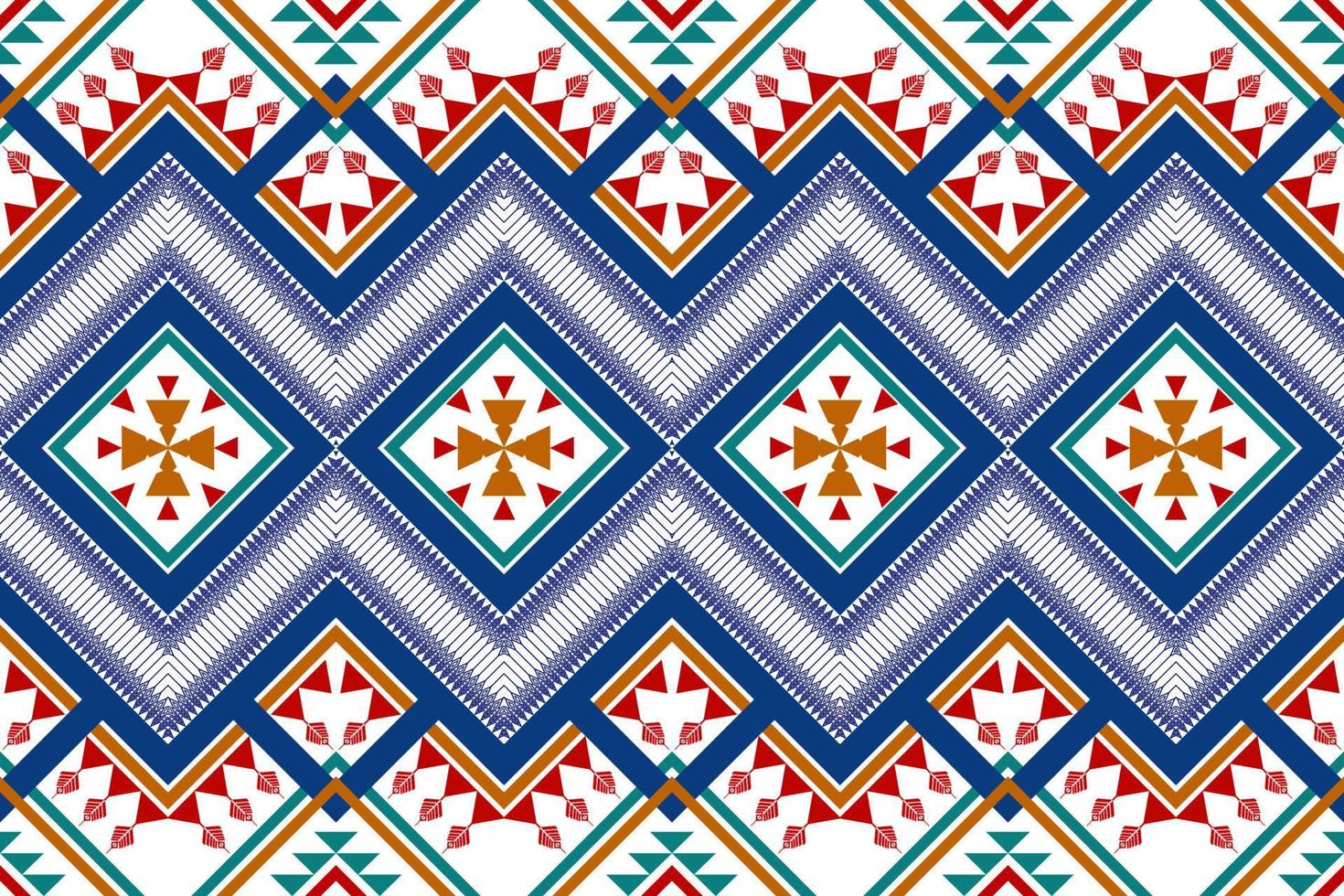 Geometric ethnic seamless pattern design. Aztec fabric carpet mandala ornament chevron textile decoration wallpaper. Tribal boho turkey African American traditional embroidery background vector