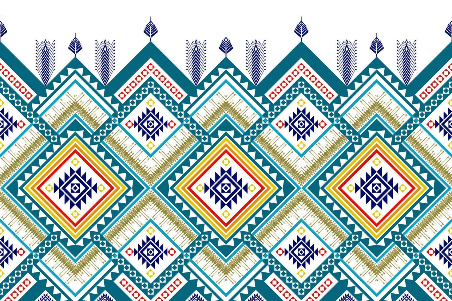 Geometric ethnic seamless pattern design. Aztec fabric carpet mandala ornament chevron textile decoration wallpaper. Tribal turkey African Indian traditional embroidery ornament background vector