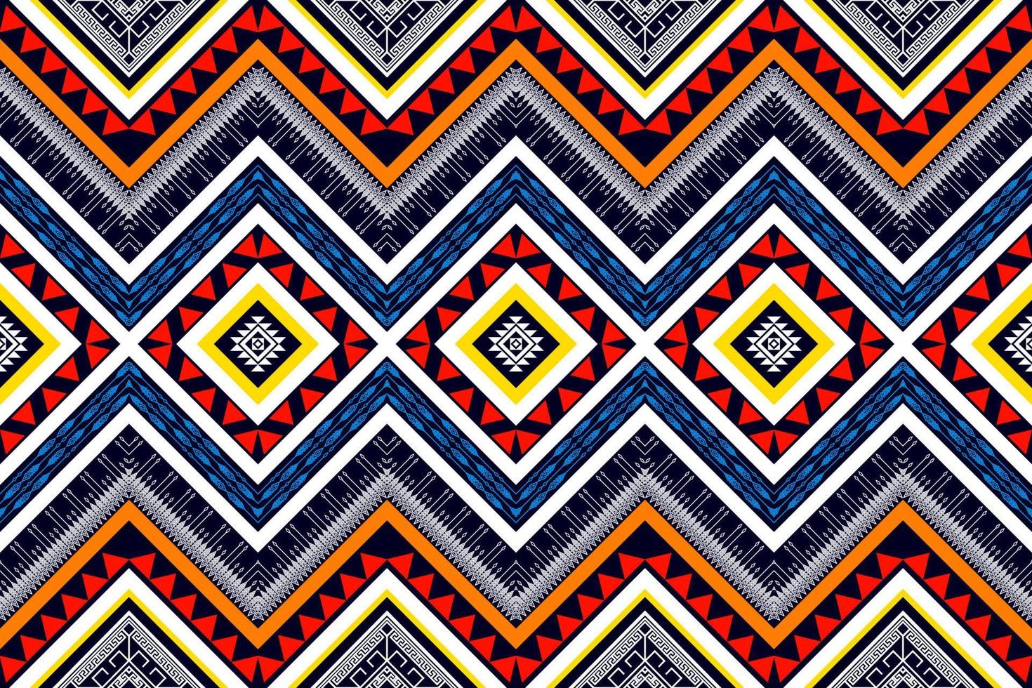 Geometric ethnic seamless pattern design. Aztec fabric carpet mandala ornament chevron textile decoration wallpaper. Tribal turkey African Indian traditional embroidery vector illustration background