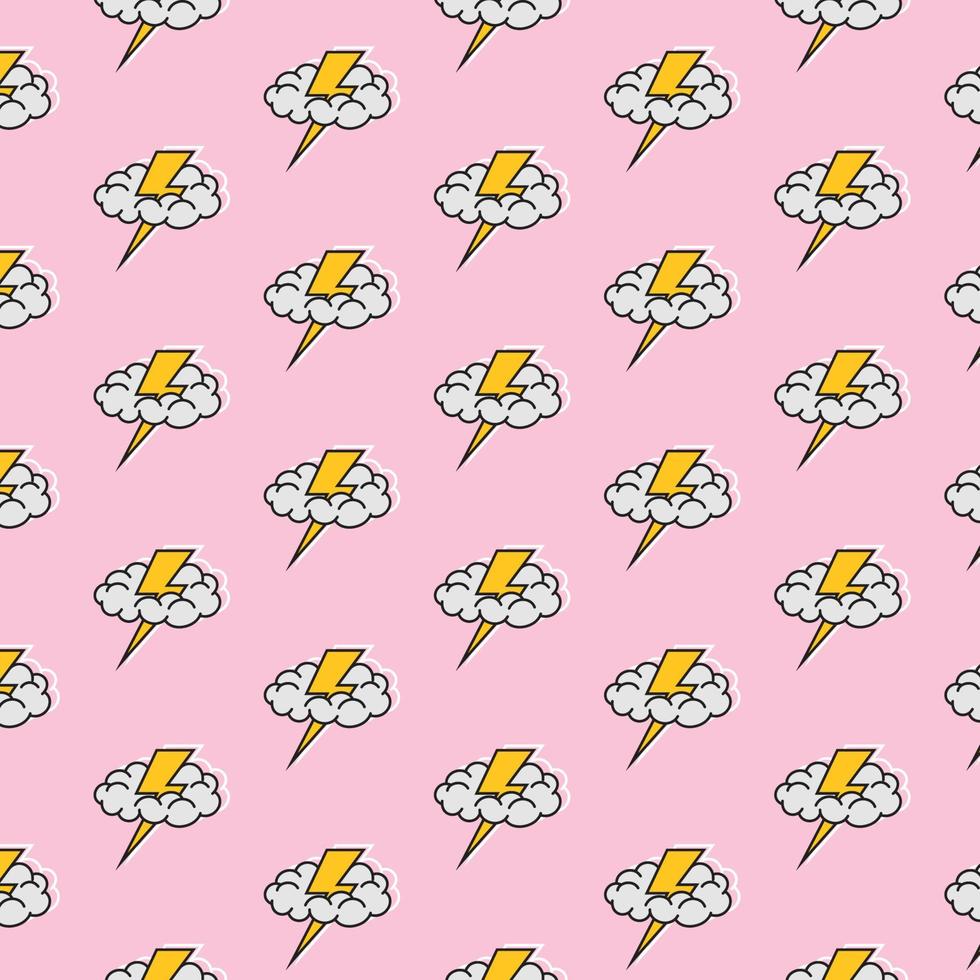 Cloud Electrical Lightning Pattern Background Vector