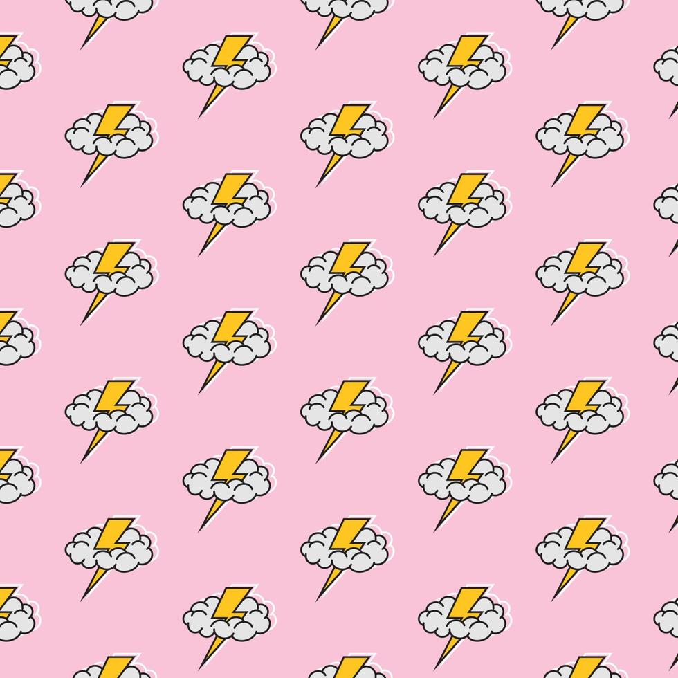 vector de fondo de patrón de relámpago eléctrico de nube