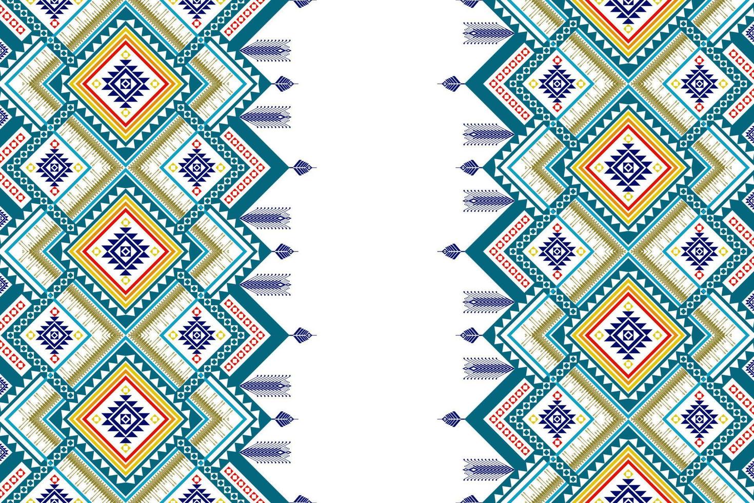 Geometric ethnic seamless pattern design. Aztec fabric carpet mandala ornament chevron textile decoration wallpaper. Tribal turkey African Indian traditional embroidery ornament background vector