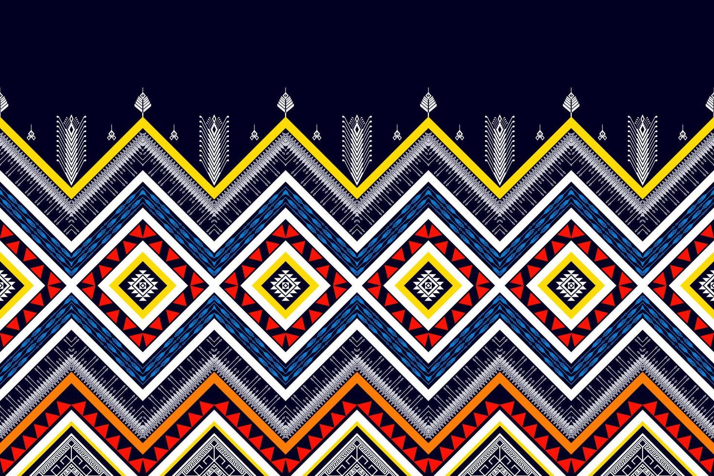 Geometric ethnic seamless pattern design. Aztec fabric carpet mandala ornament chevron textile decoration wallpaper. Tribal turkey African Indian traditional embroidery vector illustration background