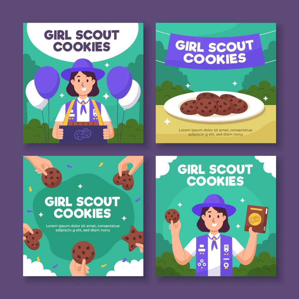 Girl Scout Cookies Social Media Template vector