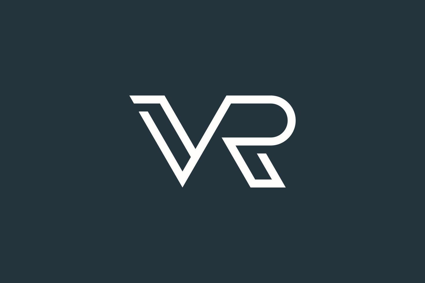 diseño de logotipo simple letra vr vector