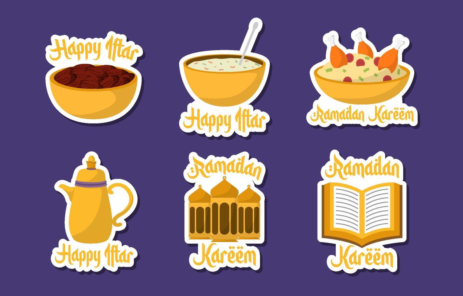 Ramadan Month Iftar Sticker vector