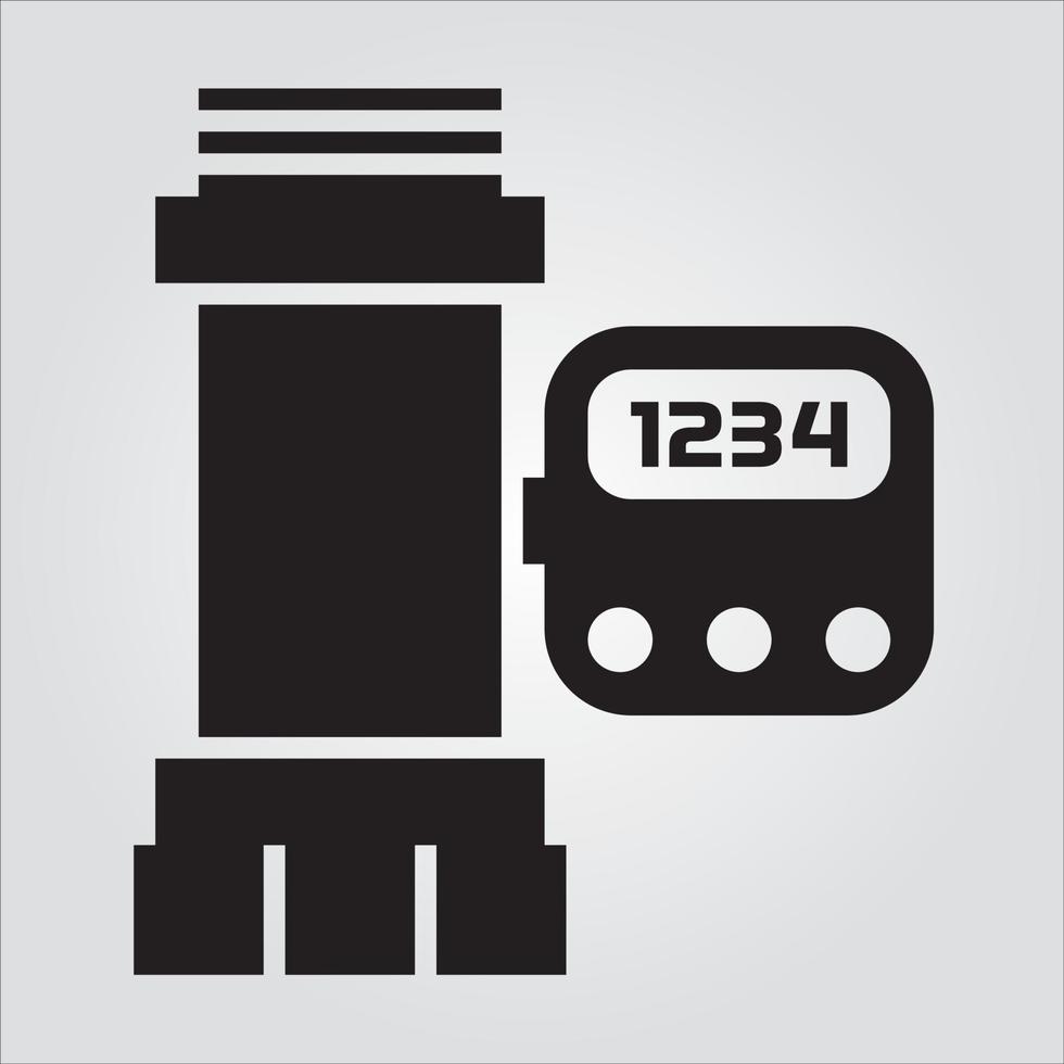 Isolated Pipe Meter 2 Glyph Icon Scalable Vector Graphic Free Vector