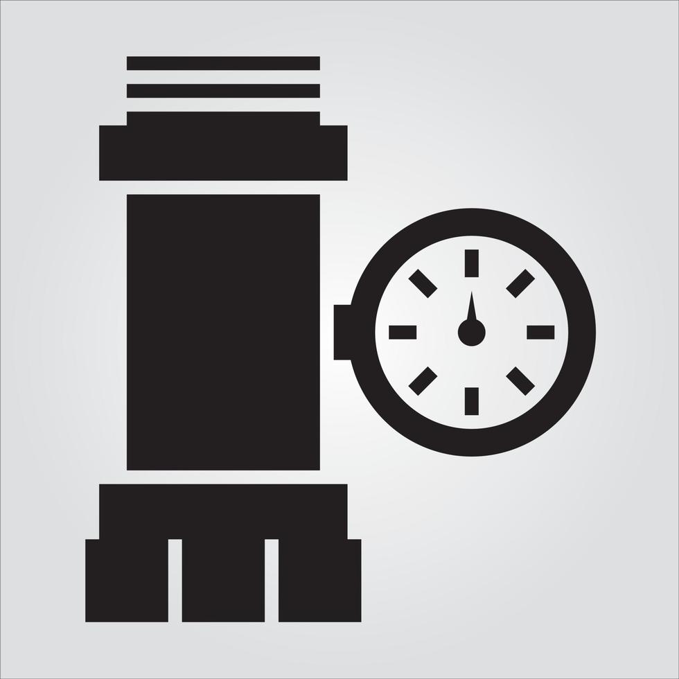Isolated Pipe Meter 1 Glyph Icon Scalable Vector Graphic Free Vector