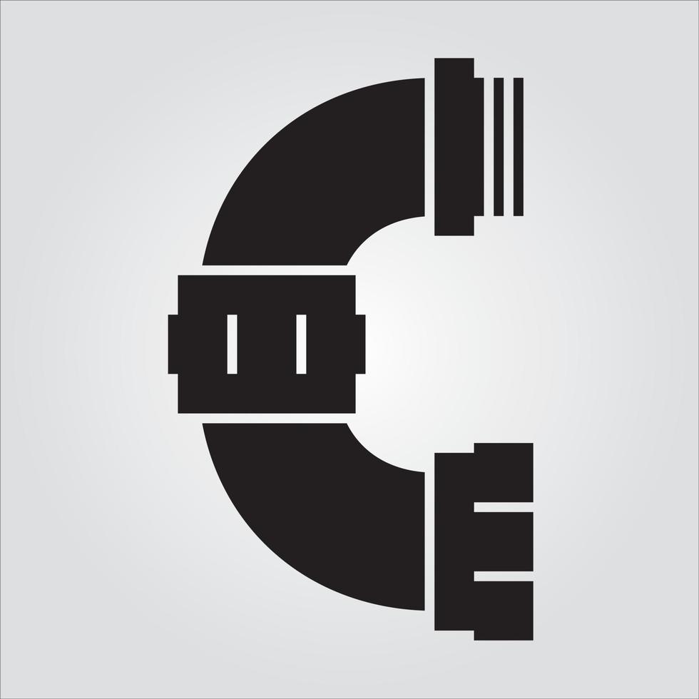 Isolated Pipe 18 Glyph Icon Scalable Vector Graphic Free Vector