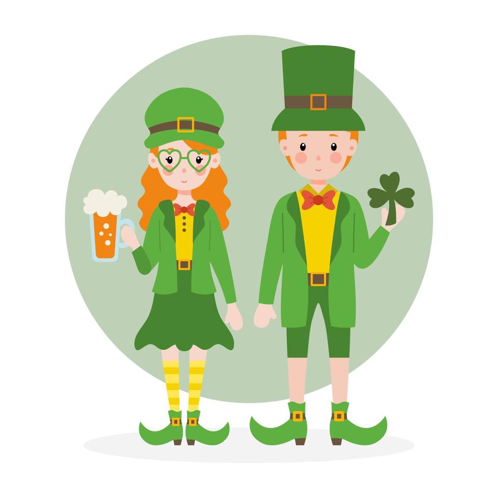 Cute st patricks day character illustration flat vector