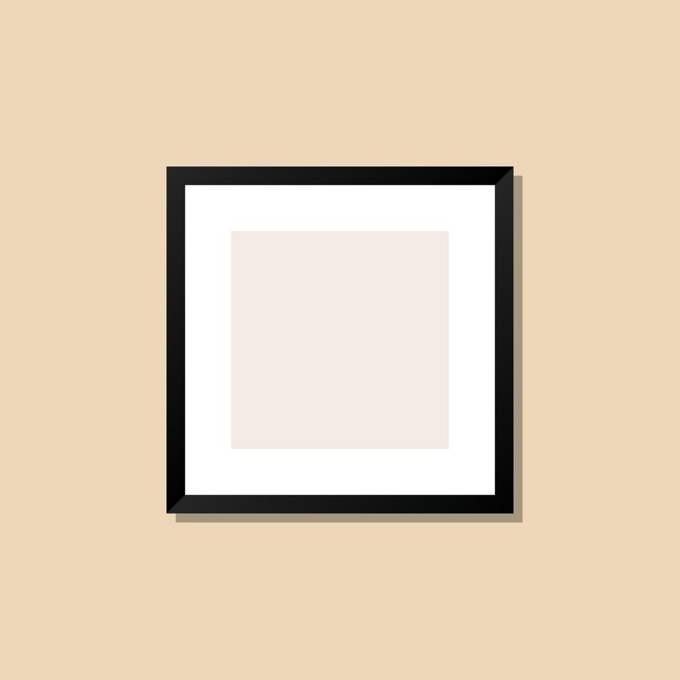 blank black square frame mock up design vector