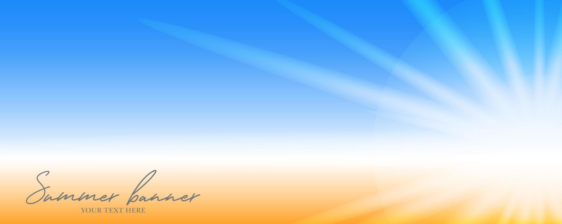 diseño de banner de verano abstracto con luces de sol brillantes vector