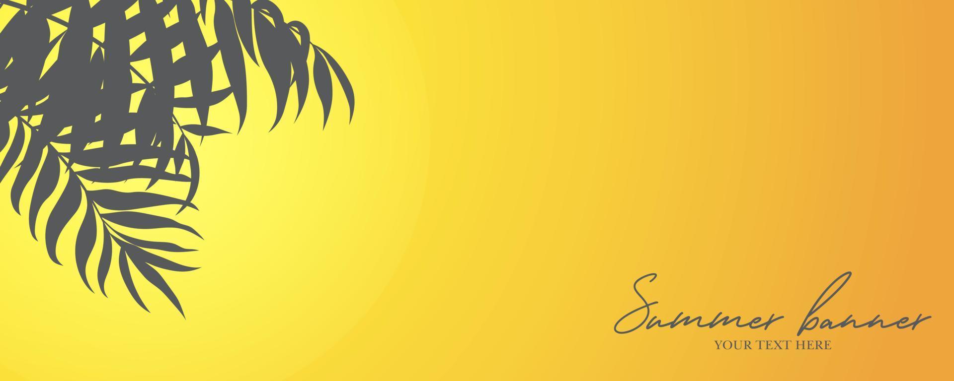 diseño de banner de verano con fondo de hojas tropicales vector