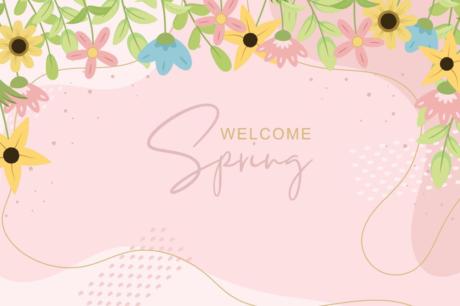 Beautiful hand drawn spring flower background vector