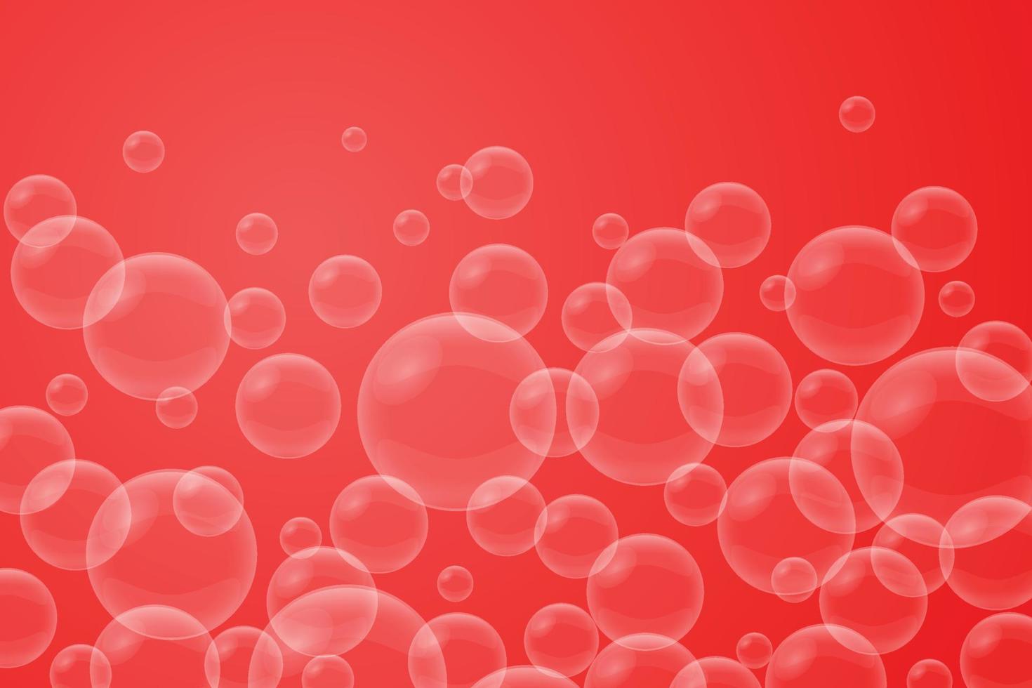 burbujas abstractas sobre un fondo rojo vector