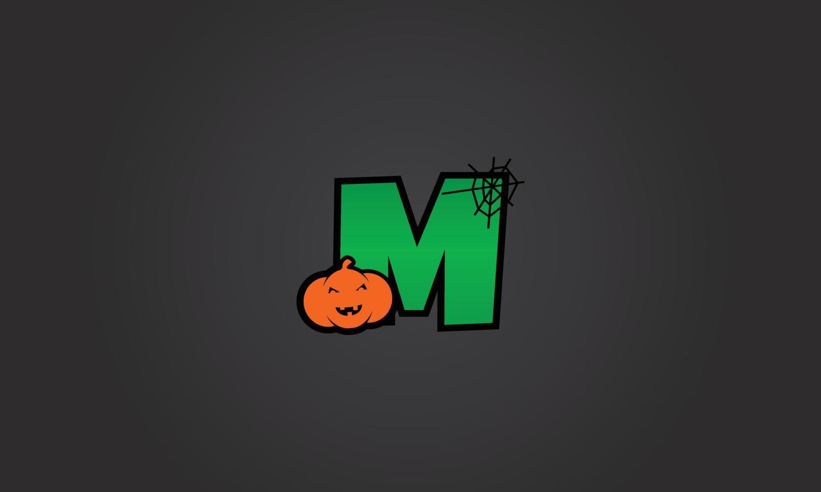 pumpkin alphabet halloween letter m vector