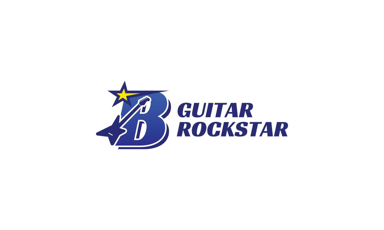logotipo del alfabeto de la guitarra eléctrica de la letra b vector