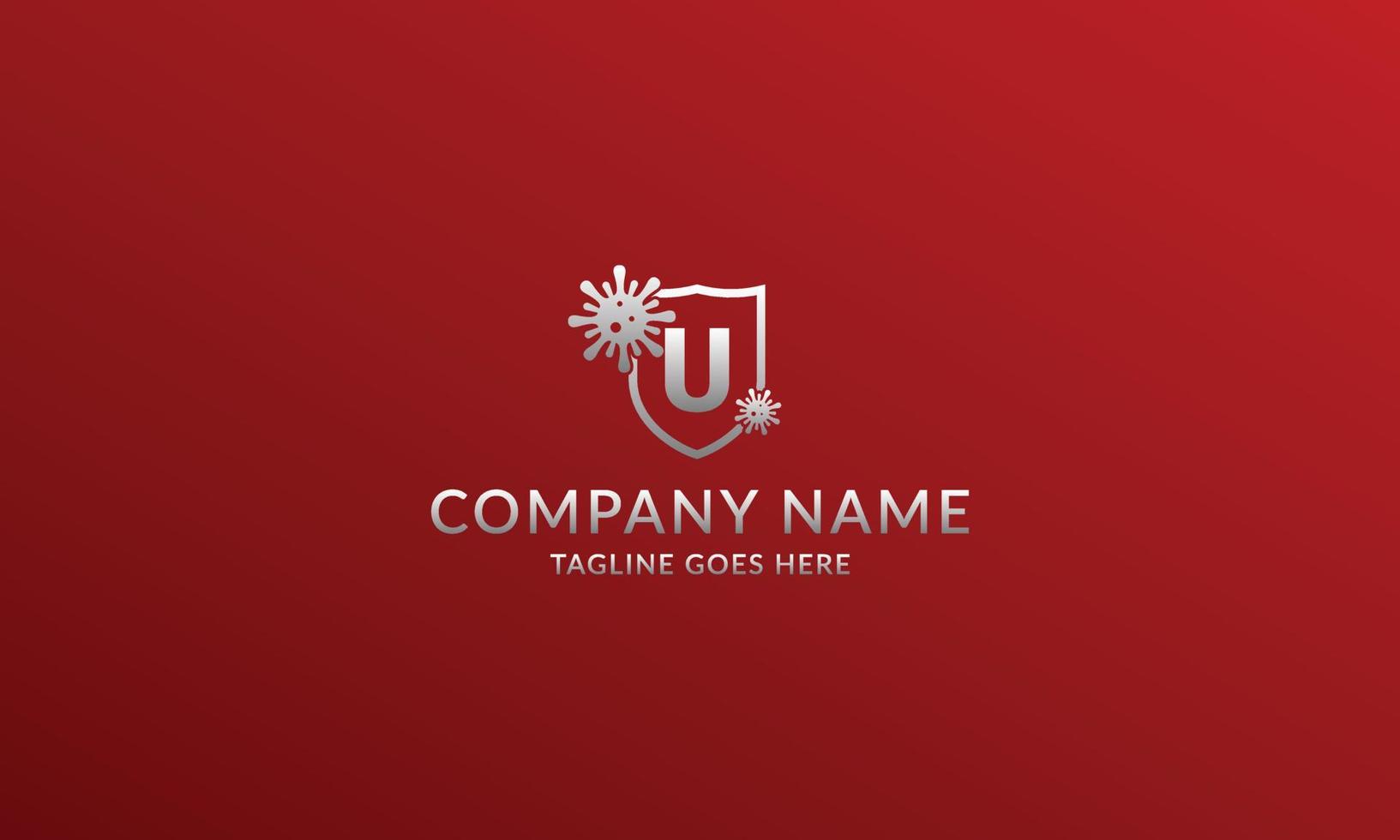 letter U anti viral shield logo template for company product or volunteer vector