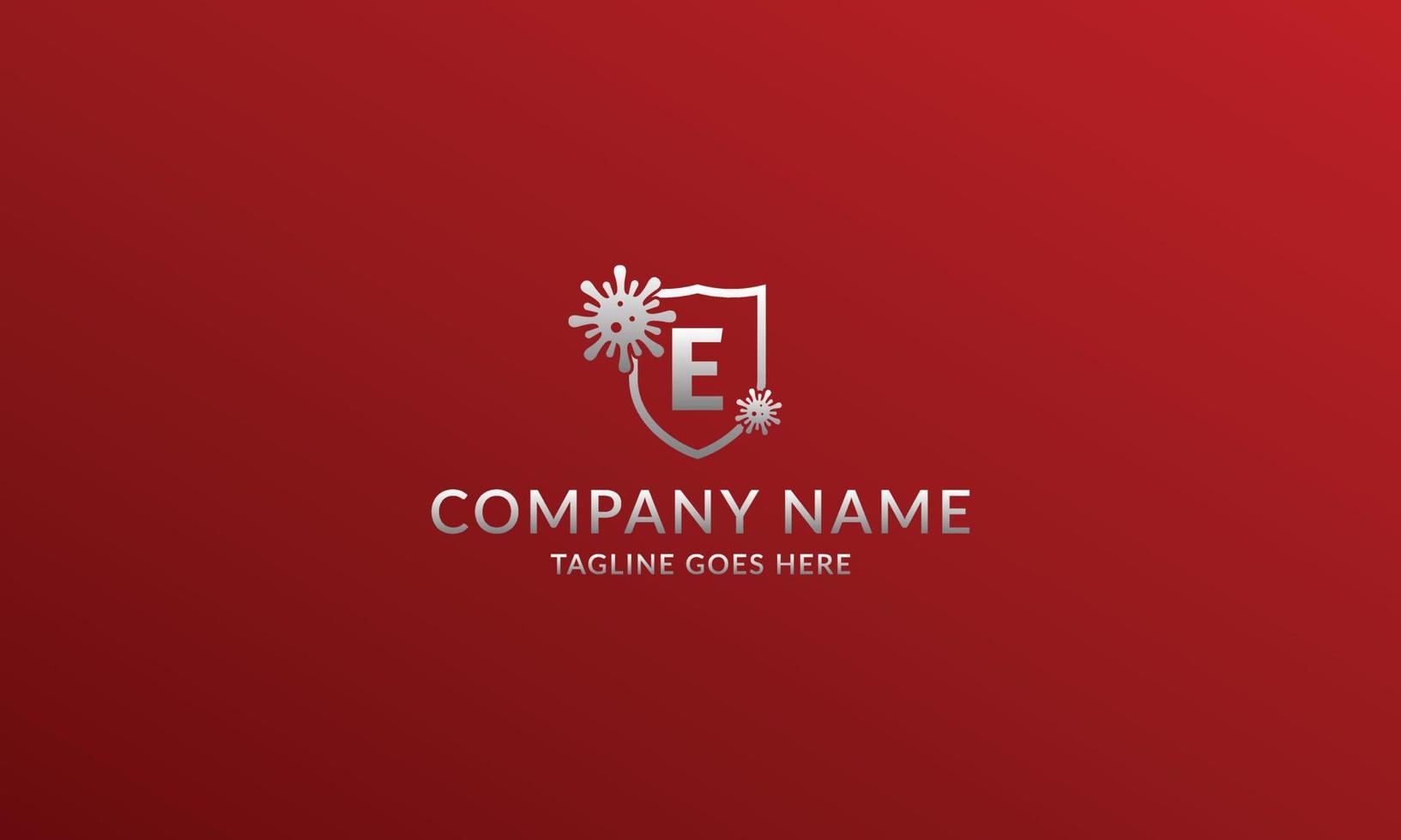 letter E anti viral shield logo template for company product or volunteer vector