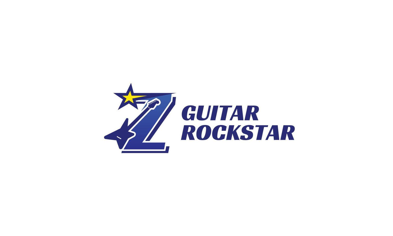 letter Z electric guitar alphabet logo vector