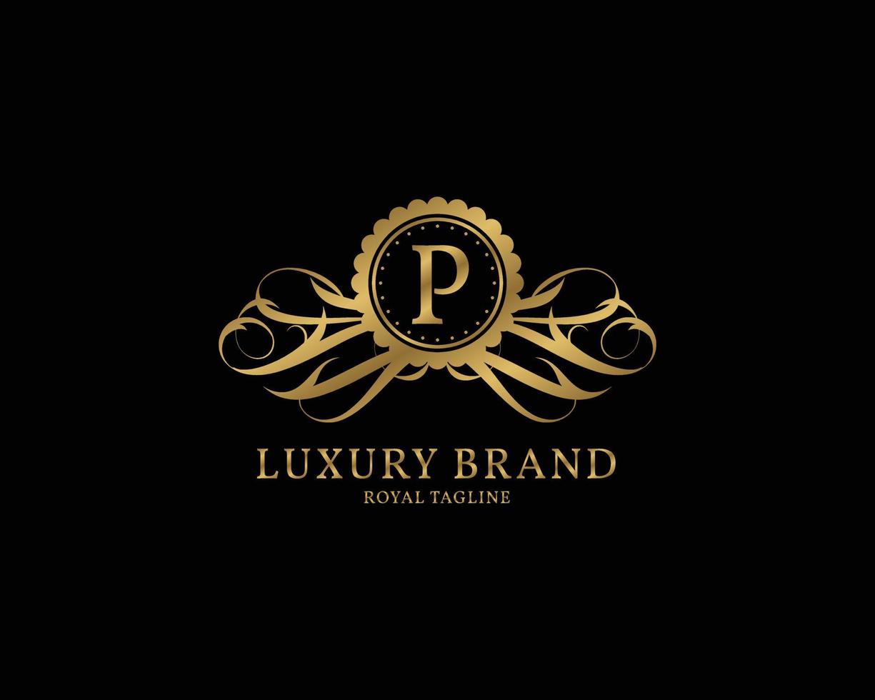 letter P luxury vintage logo vector