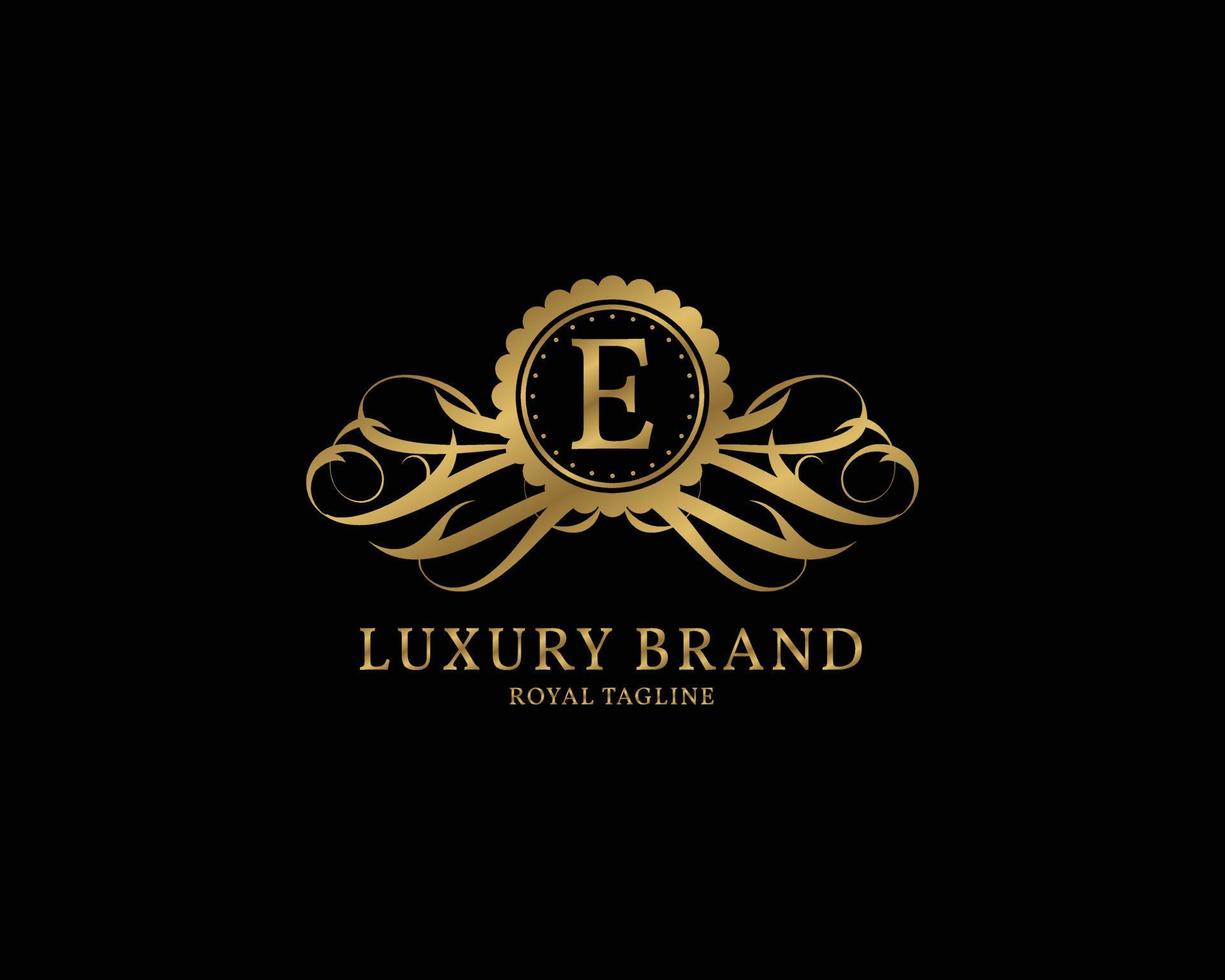 letter E luxury vintage logo vector
