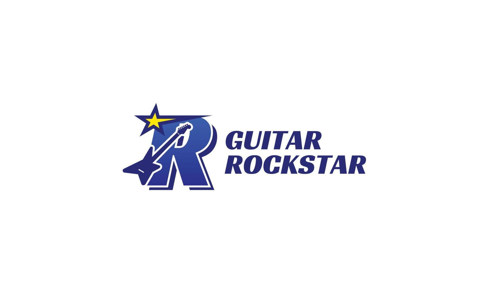 letter R electric guitar alphabet logo vector
