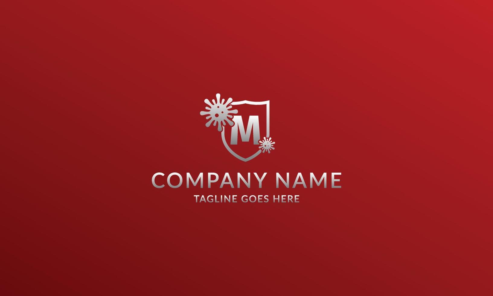 letter M anti viral shield logo template for company product or volunteer vector