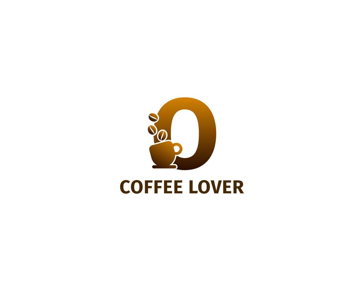 plantilla de logotipo de letra o café y taza vector