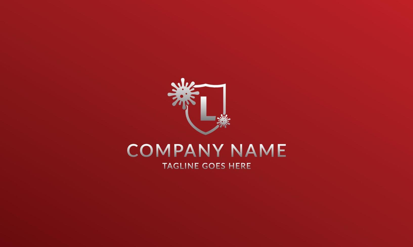 letter L anti viral shield logo template for company product or volunteer vector