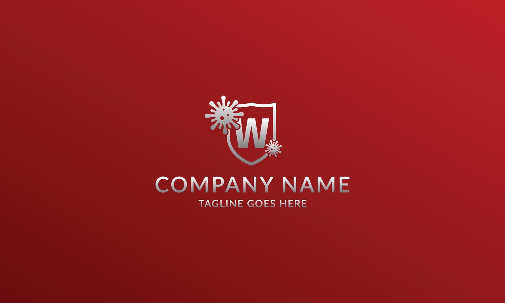 letter W anti viral shield logo template for company product or volunteer vector