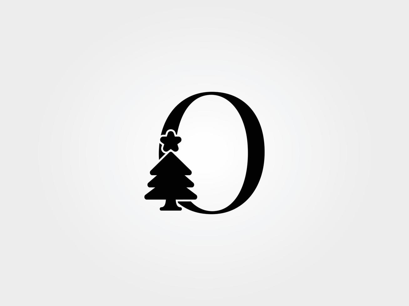 christmast tree letters o vector