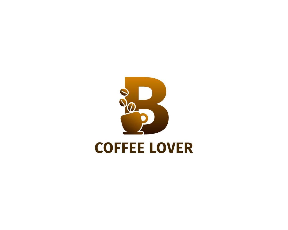letter B coffe and cup logo template vector
