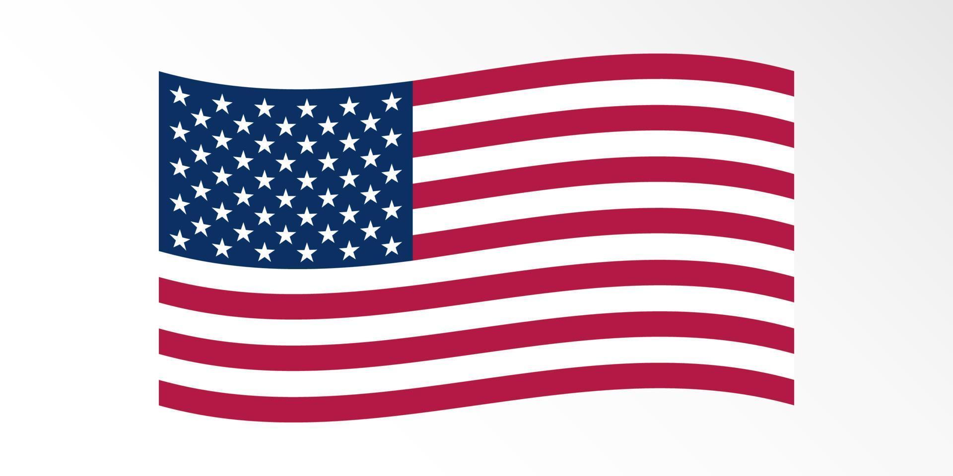 diseño de vector de decoración de bandera ondulada de estados unidos de américa