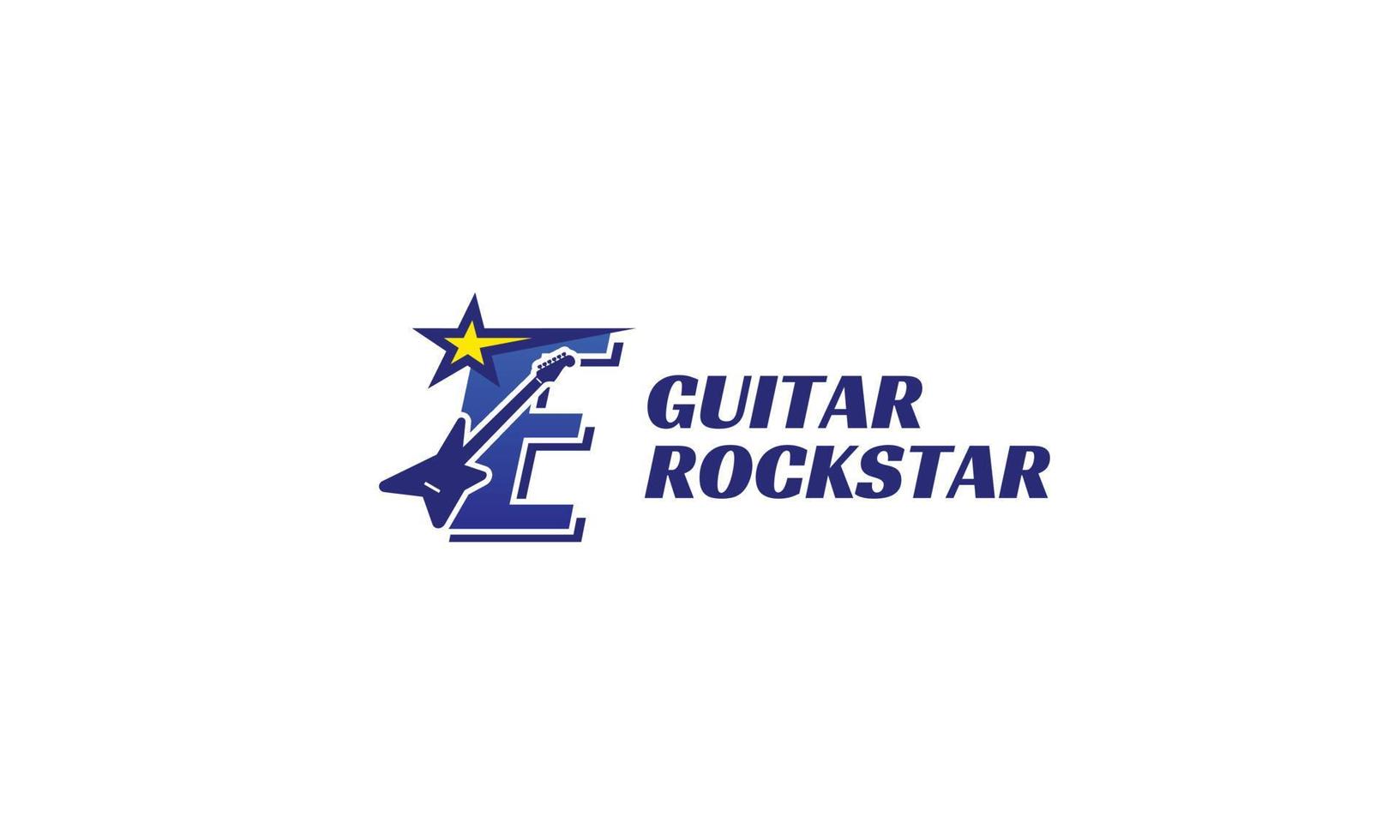 letter E electric guitar alphabet logo vector