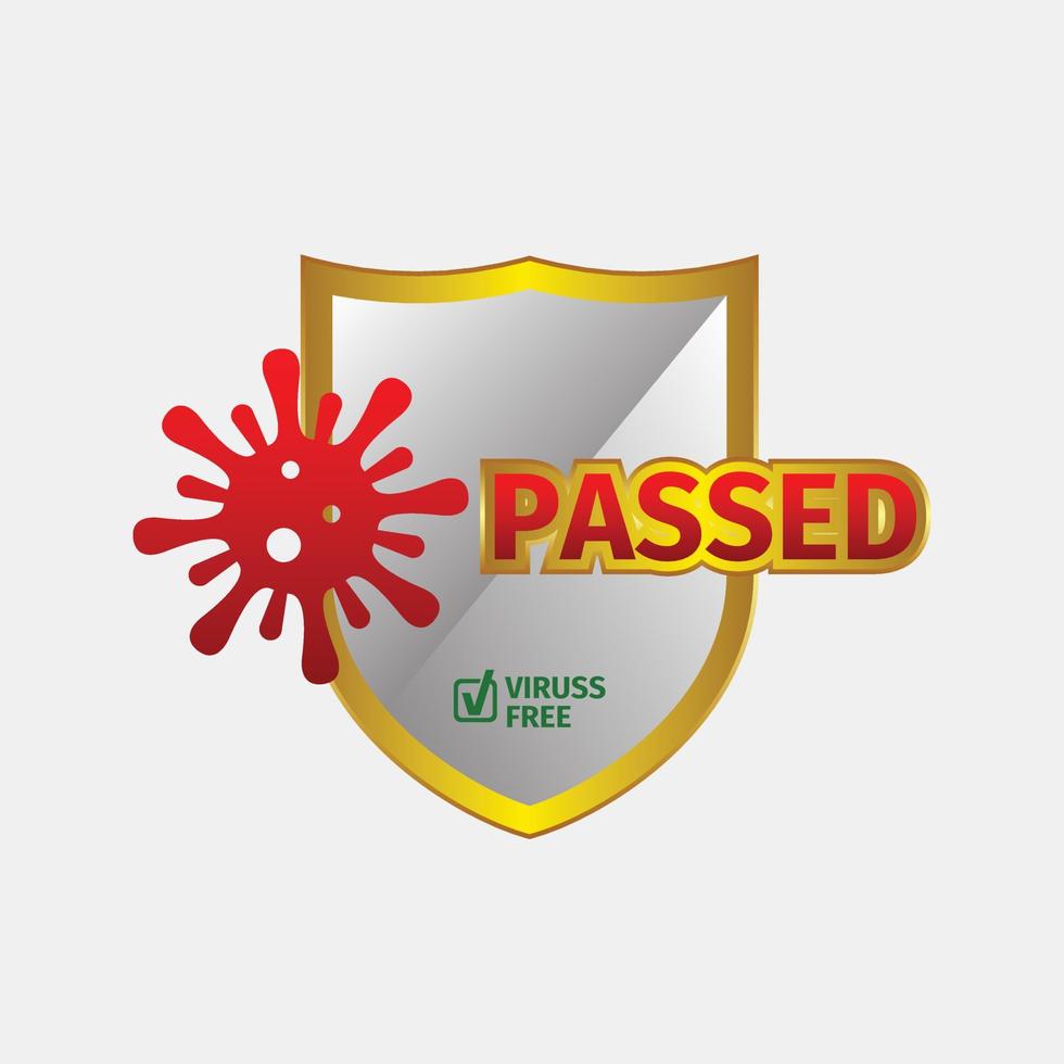 passed corona shield virus free vector