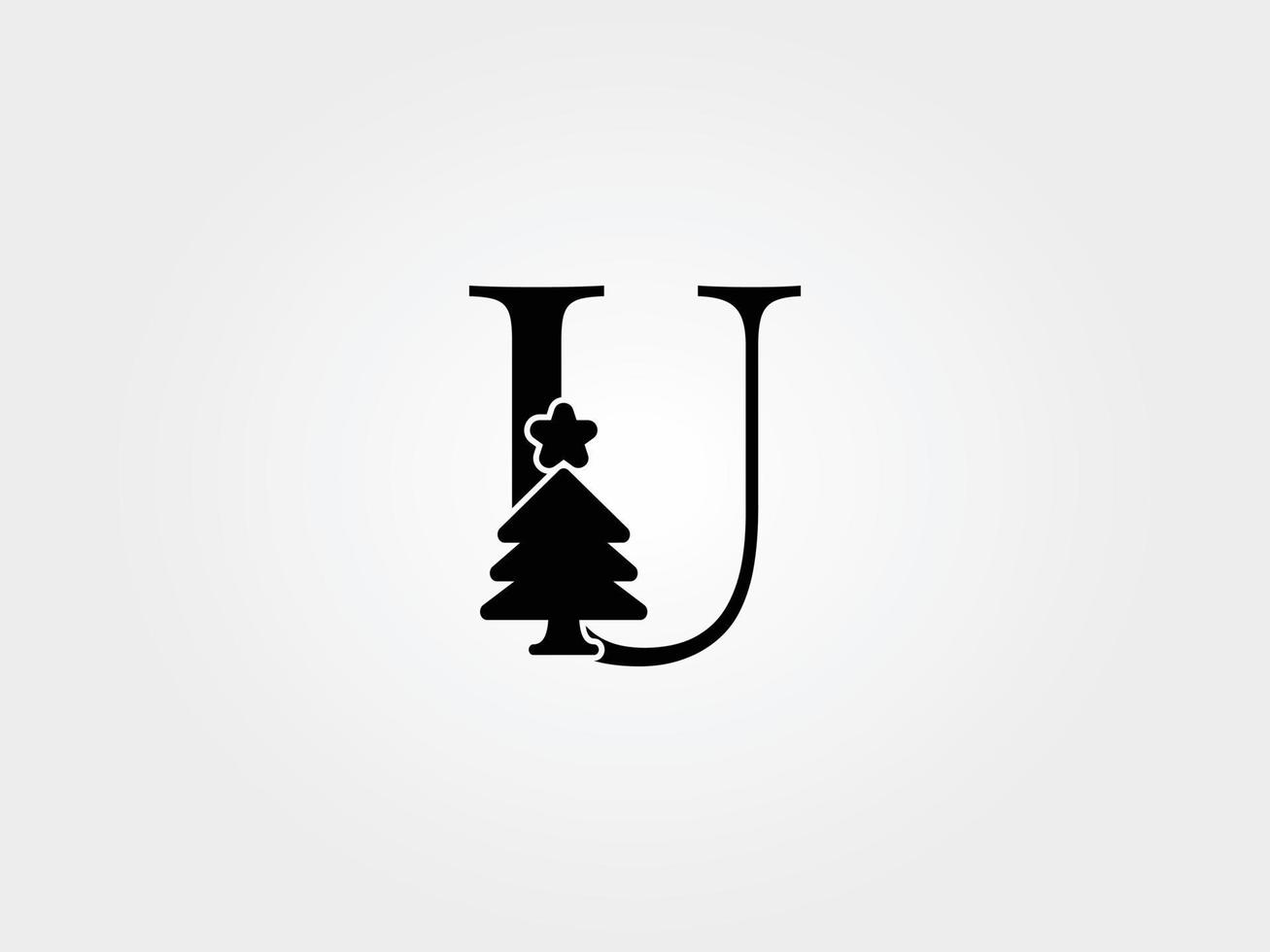 christmast tree letters u vector