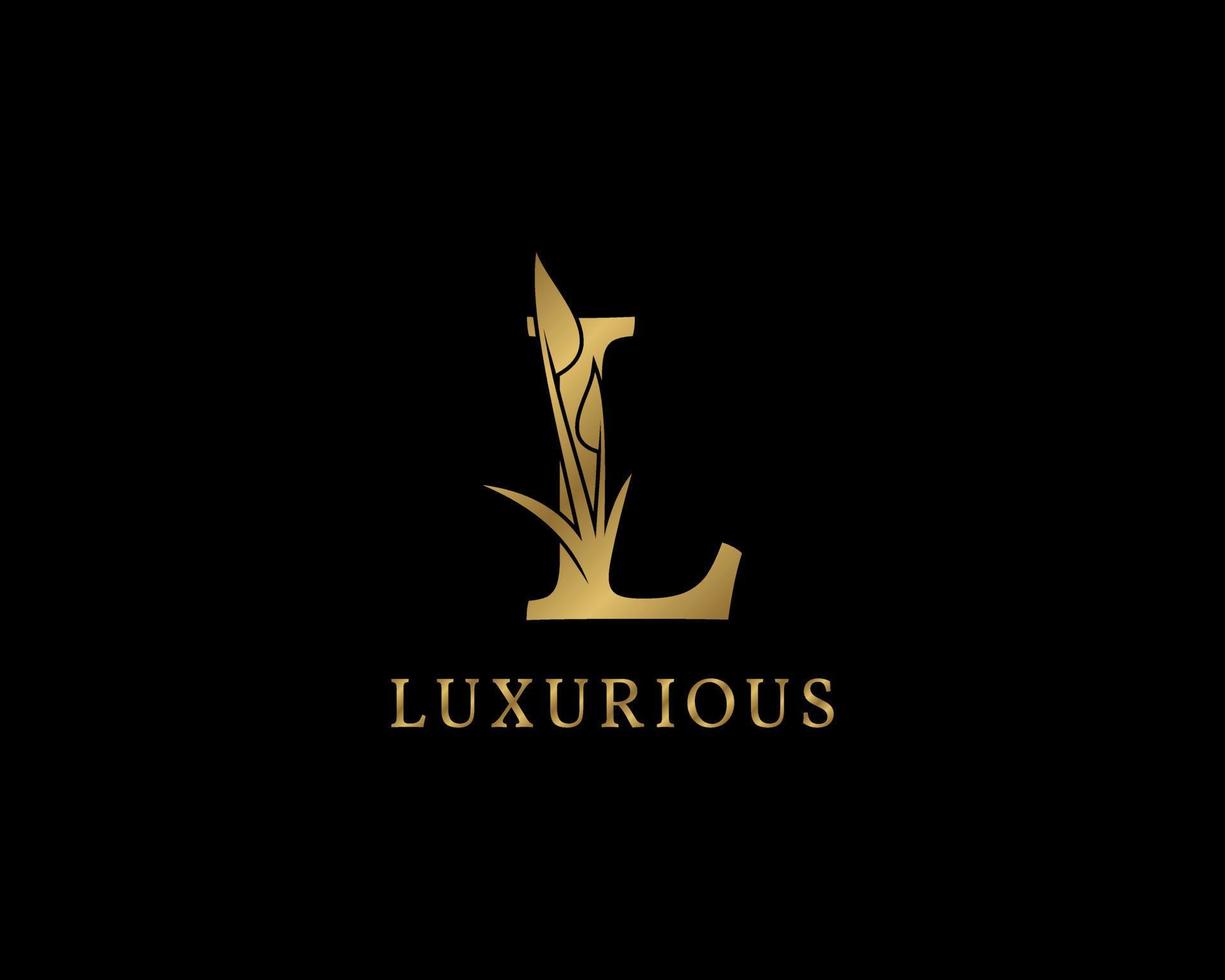 letter L luxury floral vintage logo vector
