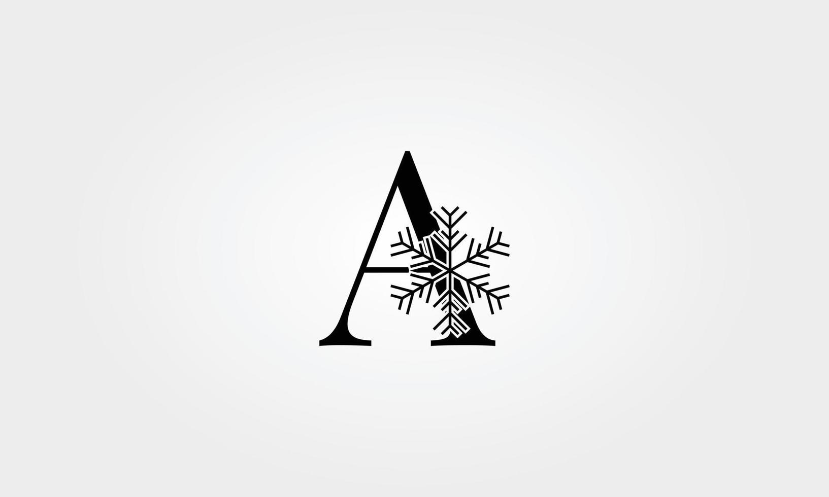 alphabet snow flake letter a vector