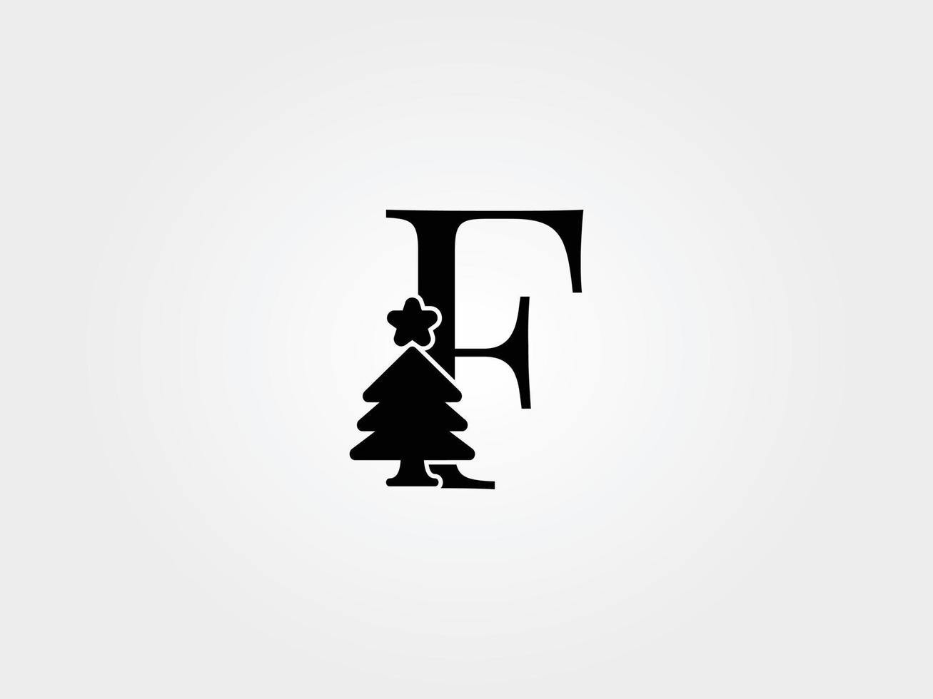 christmast tree letters f vector