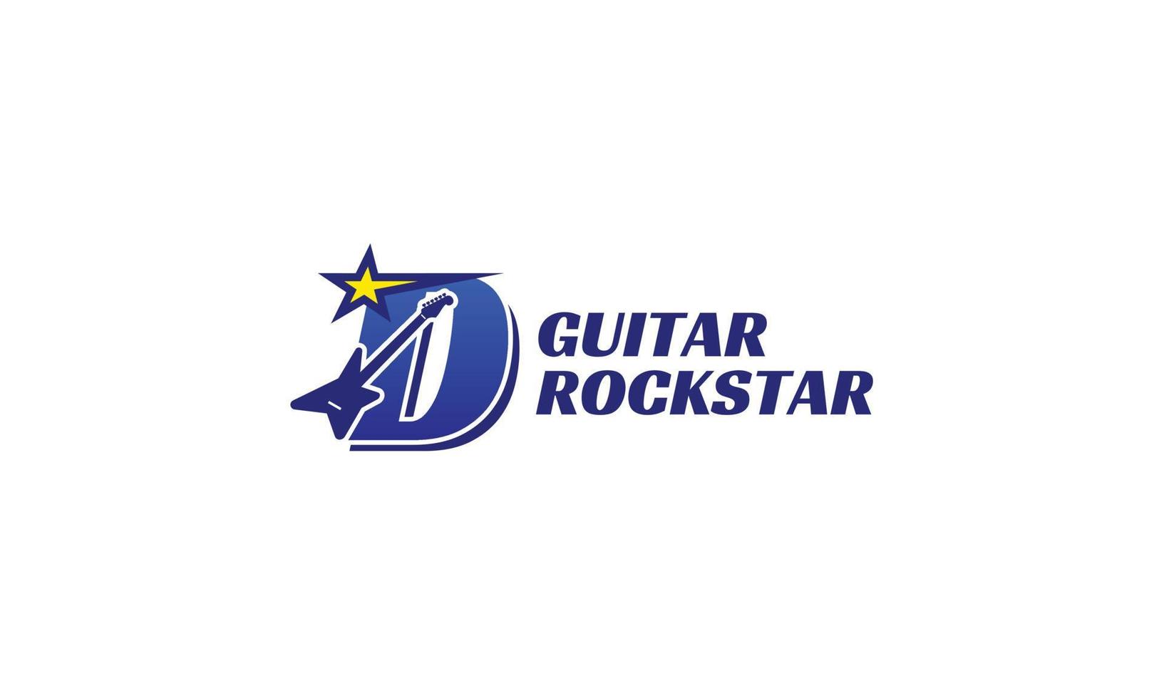 logotipo del alfabeto de la guitarra eléctrica de la letra d vector