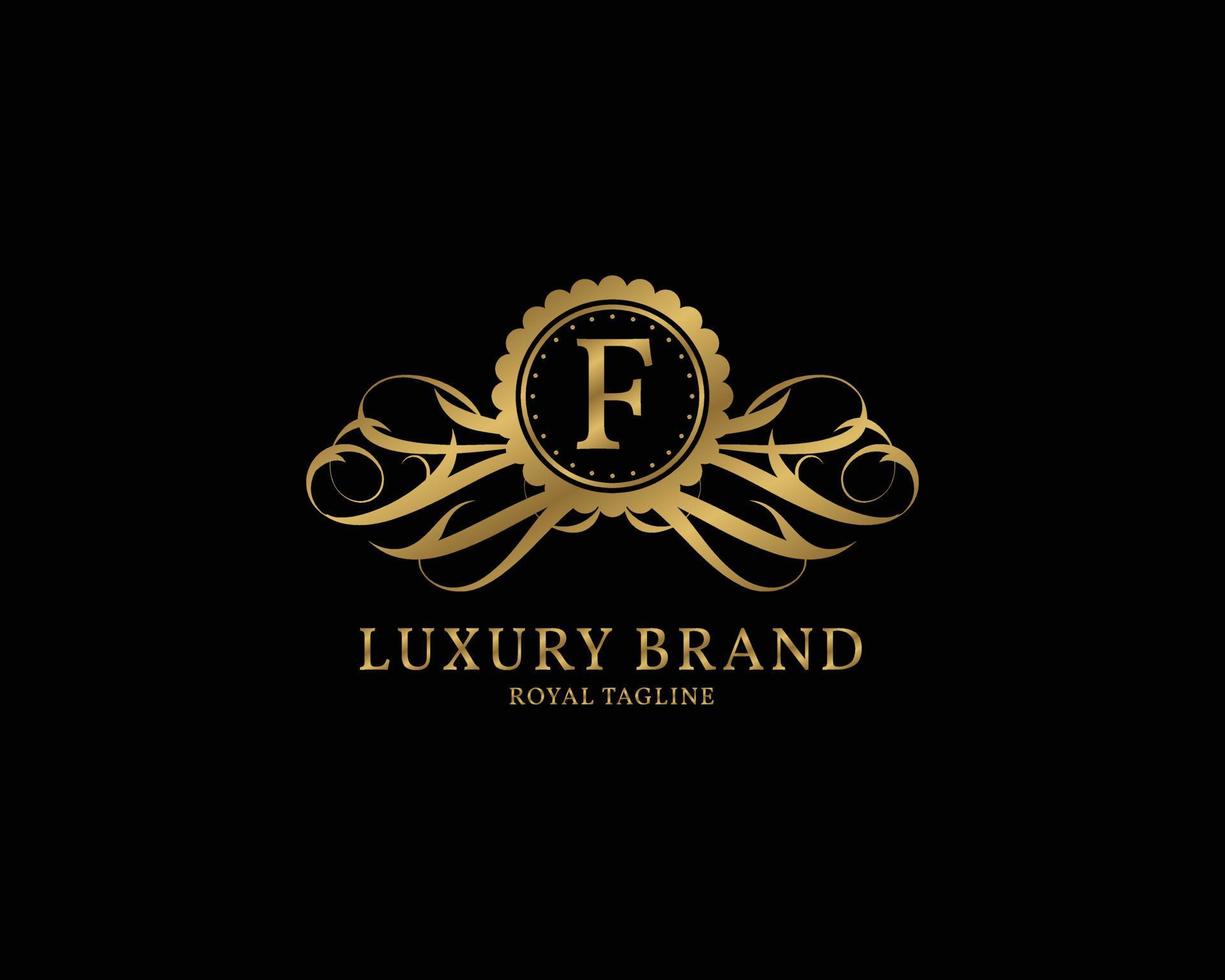 letter F luxury vintage logo vector