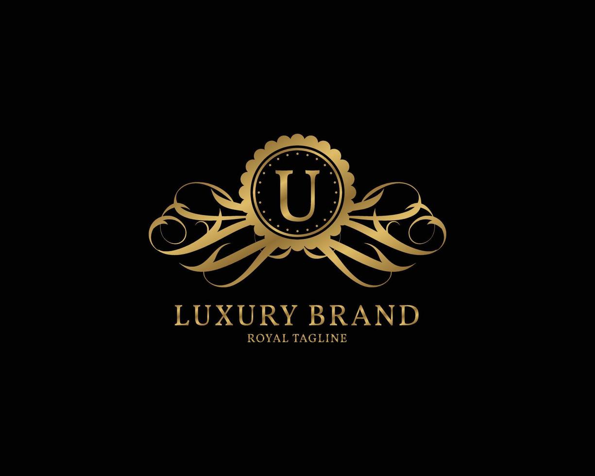 letter U luxury vintage logo vector