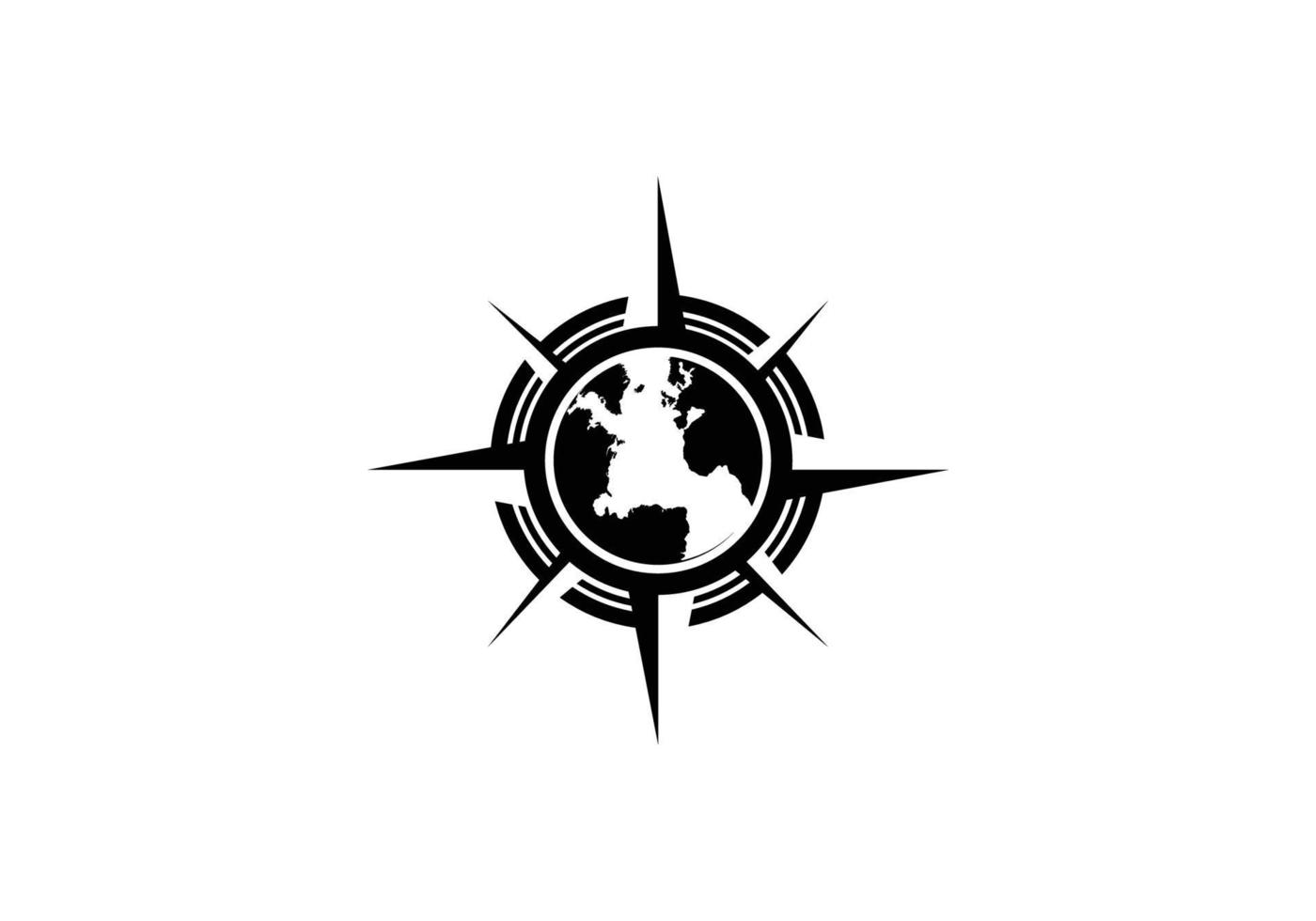 Globe world compass north east west south logo vector image