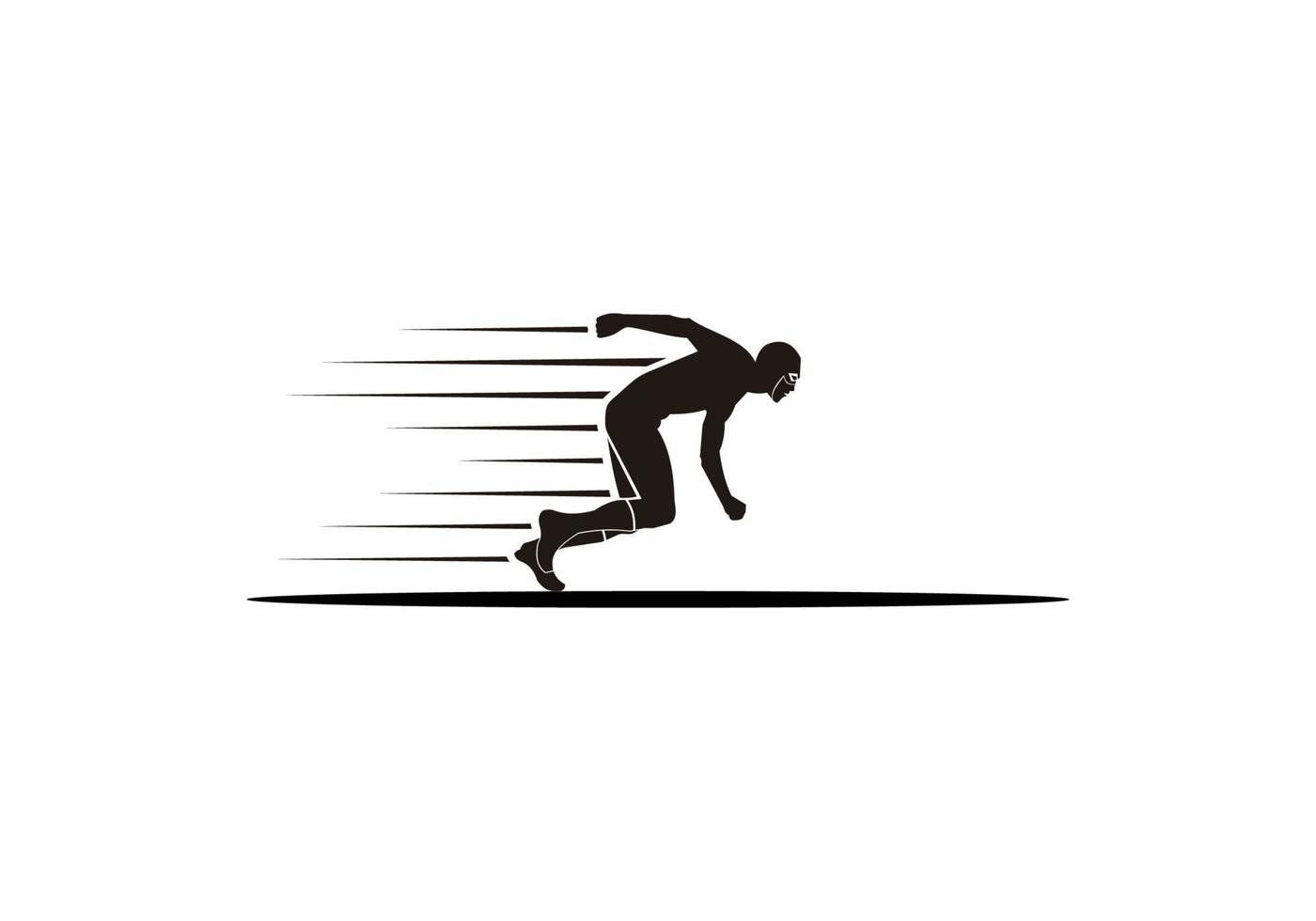 Silhouette running fast illustration design vector