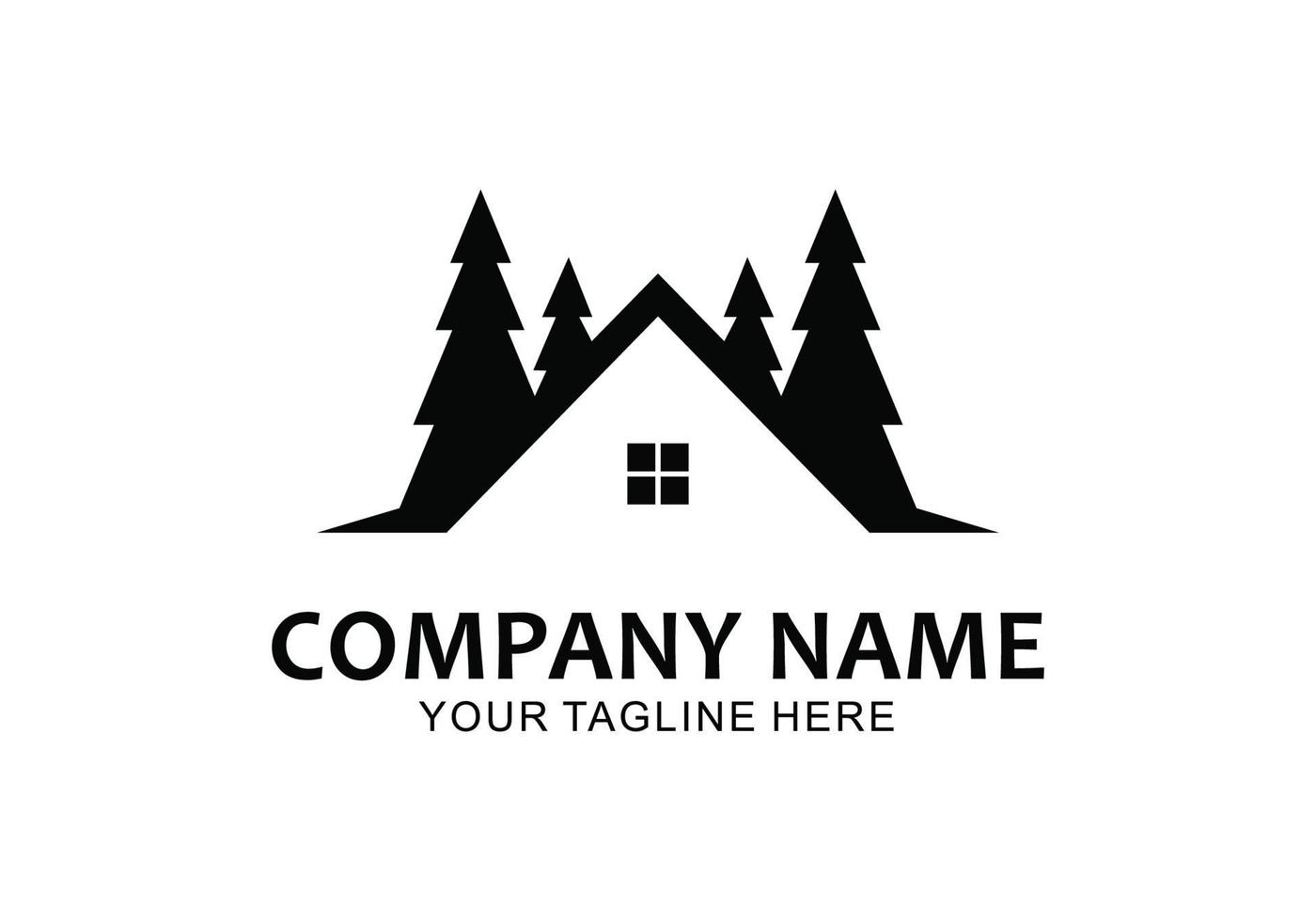 Pines home residence logo template vector