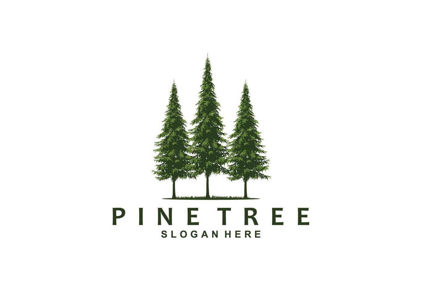plantilla de icono de logotipo de pino de árbol vector
