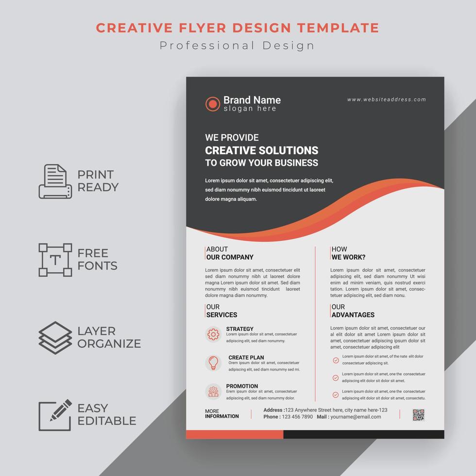 diseño de plantilla de volante mínimo de negocios corporativos creativos vector