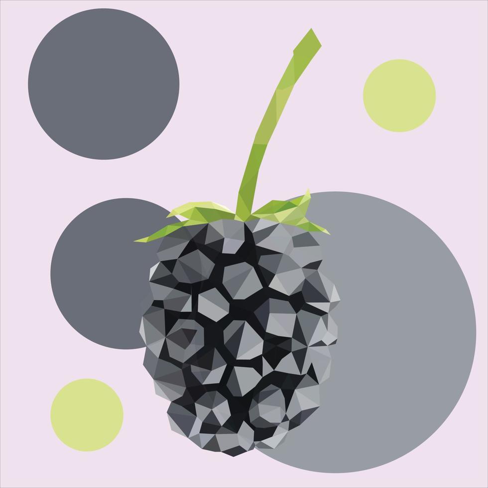 Black Berry Lowpoly vector art Bubble background