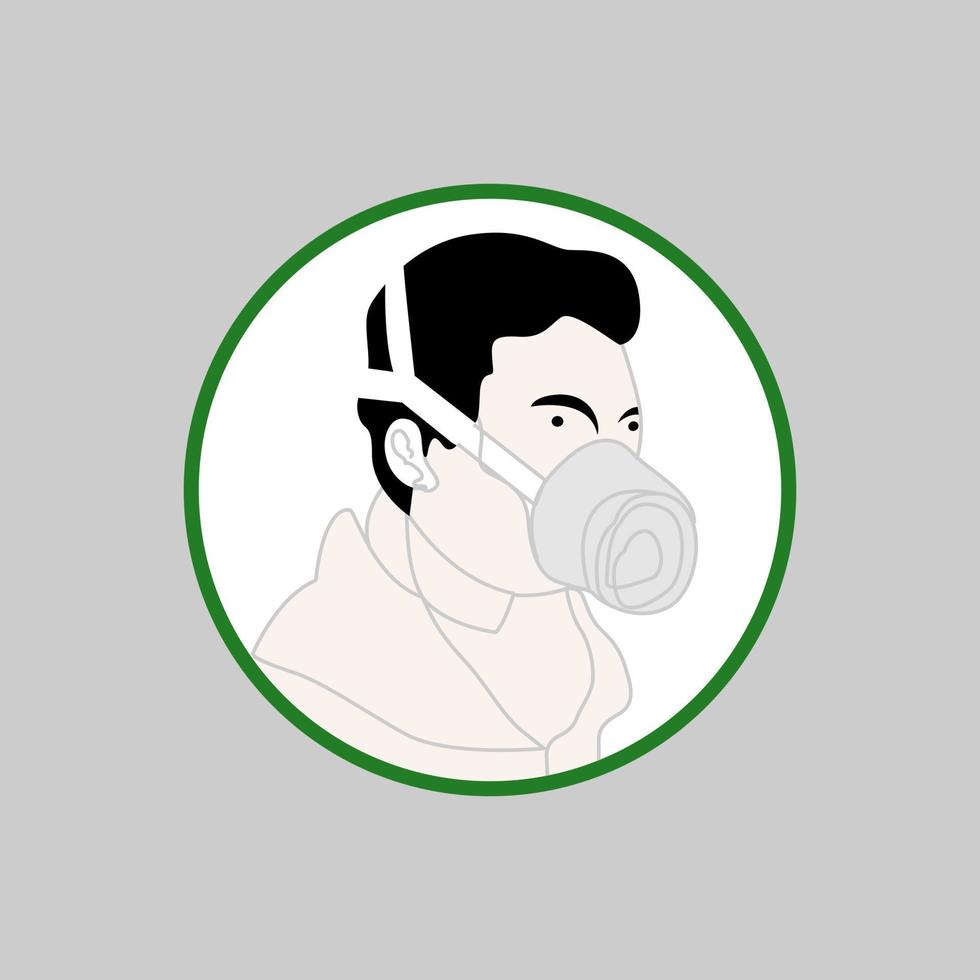 Man with mask Morden icon in trendy flat style Vector Illustration isolated on white background. Symbol Icon for web site design, logo, app, UI and Others. Vector Art illustratio..eps